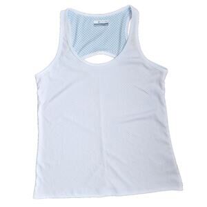 Columbia Womens White/Blue Activewear Tank Top Size Small